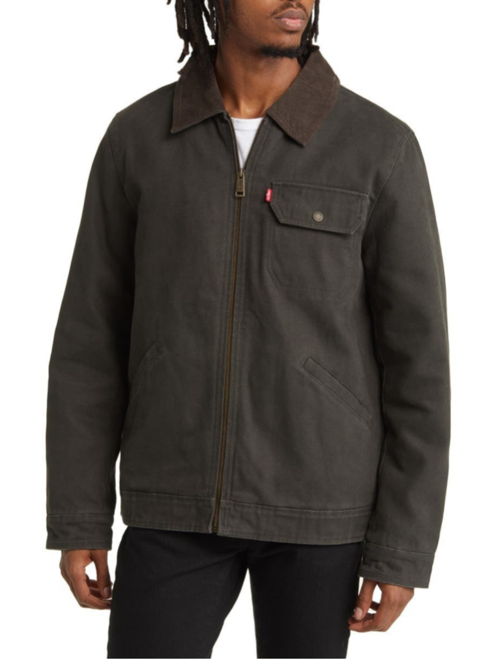 Levi's Mens Cotton Field Jacket With Corduroy Collar Workwear Size Small